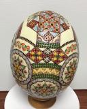 Ostrich Easter Egg,Raised Wax